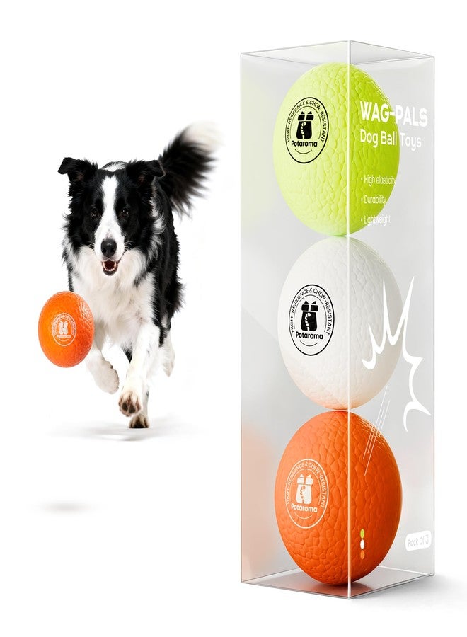 Potaroma Dog Toy Balls – 3 Pack E-TPU Bouncy Pet Fetch Balls Floating Water Pool Toy for Chewers Small & Large Dogs, Indoor & Outdoor 2.8 Inch Diameter - Image 1